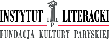 Logo z uproszczonym zarysem kolumny jońskiej i napisem: "Instytut literacki / Fundacja Kultury Paryskiej".